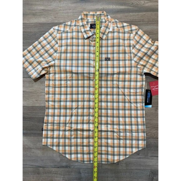 Kimes Ranch Go Round Plaid Mens M Short Sleeve Cool Max Plaid Button Up Shirt - Picture 7 of 9